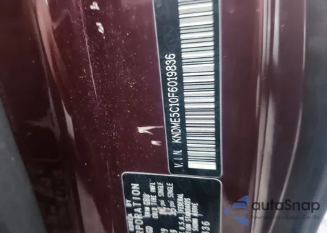 2015 Kia Sedona Sx Luxury from USA, damaged, VIN KNDME5C10F6019836